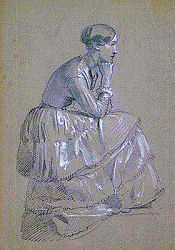 Julie Mottez, dessin de Chasseriau  , Fogg Art Museum